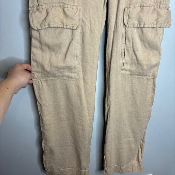 FRAME Linen Blend Twill Cargo Pants - Picture 7 of 10